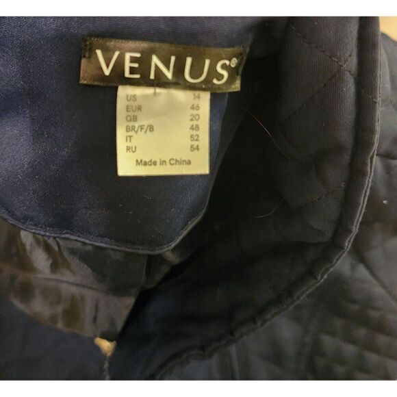 Venus Quilted Navy Blue Jacket Womens Size 14 Winter Mid Weight - Picture 6 of 8